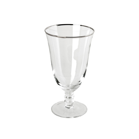 Thin Silver Rim Water Glass